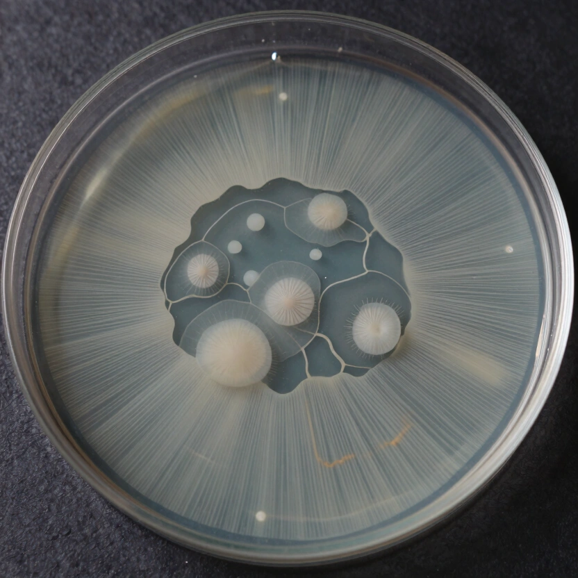 Rhizomorphic Mycelium Sectoring on MEA Agar